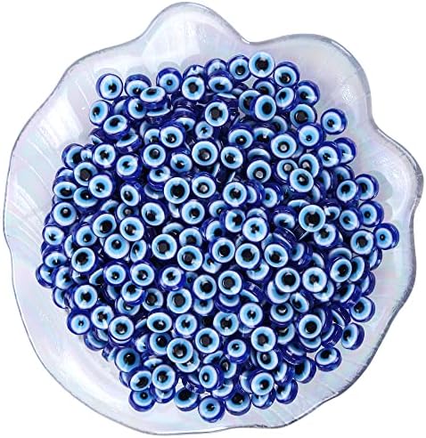 Resin Blue Evil Eye Beads for Jewelry Making, Hamsa Beads, DIY Arts and Crafts Projects 0.31 in, 200 Pieces (Royal Blue M) - Image 5