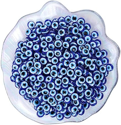 Resin Blue Evil Eye Beads for Jewelry Making, Hamsa Beads, DIY Arts and Crafts Projects 0.31 in, 200 Pieces (Royal Blue M) - Image 5