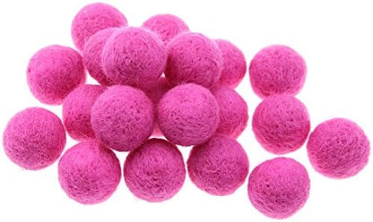 Zasy 30mm Needle Wool Felt Balls Foam Filled Wool Felt Pom Pom Home Decor DIY (Hot Pink) - Image 3