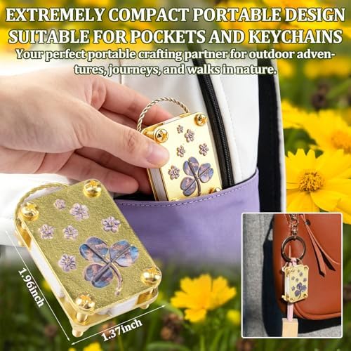 WANDIC 1set Metal Mini Clover Flower Press, Premium Botanical Pressing Tool with 20 Sheets Paper & Wrench for DIY Dried Flower Art Craft - Image 3