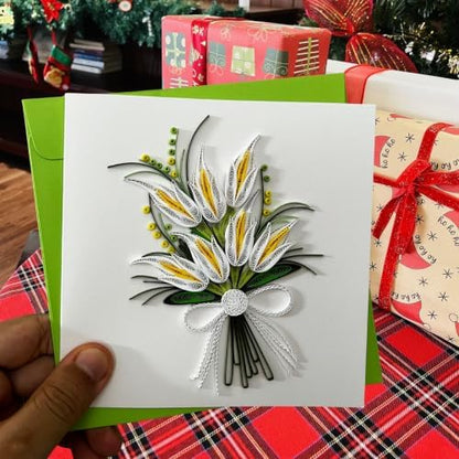 Quilling Cards, handmade card, quilled cards with Dedicated Paper, quilling birthday cards for women or all occasions: Mother's day, Greeting card, Birthday... (Lily) - Image 7