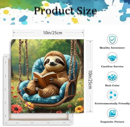 TCDZMYGS Paint by Numbers Kit for Adults Beginner-Sloth,10x10 inch - Image 5