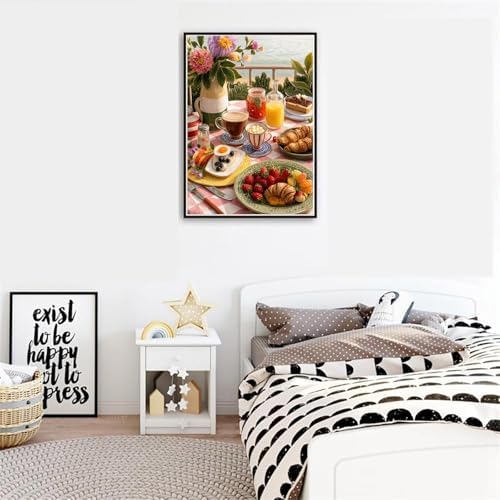 Jiqinsiye Adults Paint by Number Kits,Afternoon Tea Painting by Number Kits on Canvas,Large Color by Numbers Adult Watercolor Gifts for Friends Wall Decor - Image 6