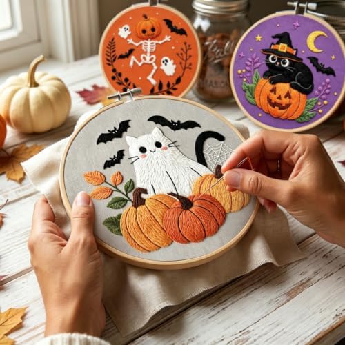 Nuberlic 3 Pack Halloween Embroidery Kit for Beginners - Image 4