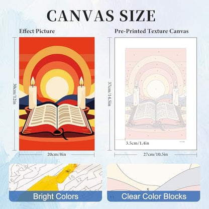 6 Pack Paint by Numbers Kit for Adults, Christian Painting, 8x12 Inch - Image 3