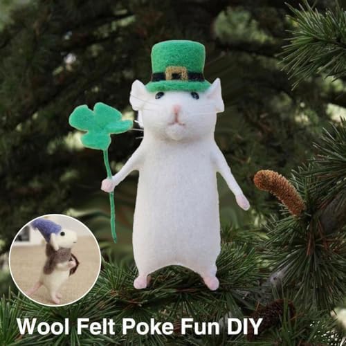Mice Needle Felting Kit,Felting Kits for Beginners,Mice Needle Felting Starter Kit,Needle Felting Kit Beginner Unfinished Wool Felt Mouse Craft Kit for Beginner DIY Craft Pendant - Image 6