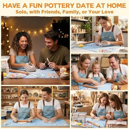 41PCS Pottery Kit for Beginners, 4.4LBS Air Dry Clay for Adults, Guide Book - Image 2