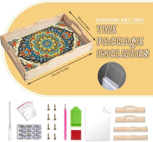 DOTSOPS DIY Mandala Diamond Painting Serving Tray with Handle for Adults - Image 2