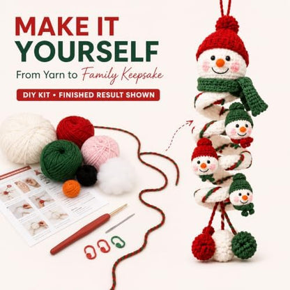 Crochet Snowman Spiral Ornament DIY Kit, Christmas Craft for Adults - Image 2