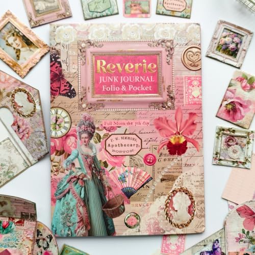ZHIJIANHZ Junk Journal Kit Pink Romantic Ephemera Set for Scrapbooking by EverydayMomentsIntoCreative