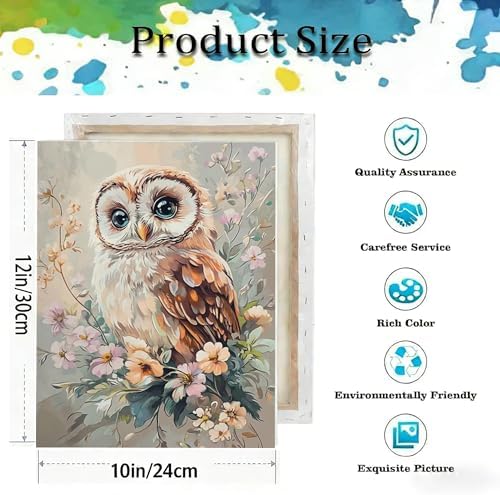 VIGEGU Owl Paint by Numbers Kit for Adults Beginner with Framed - Image 3