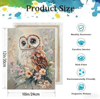 VIGEGU Owl Paint by Numbers Kit for Adults Beginner with Framed - Image 3