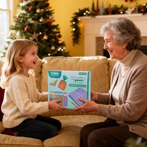 IQKidz Weaving Loom Kit for Girls Ages 8-12, DIY Arts and Crafts for Kids and Adults, Great Toy Gifts for Beginners 6-8 9 10 11 12, Potholder Knitting Loom with 224 Refill Loops - Image 6