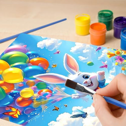 Bunny's Big Balloon Paint by Numbers Kits for Adults, Paint by Number Beginner, Happy Easter Bunny, Canvas Painting by Numbers for Adults, Easy DIY Oil Painting Kits for Gifts Home Decor 16x20 Inch - Image 2