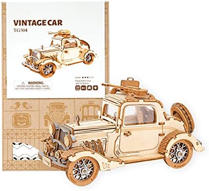ROBOTIME 3D Wooden Puzzles Car DIY Model Kits to Build Wooden Model Vintage Car Craft Gift for Collection Lover - Image 6