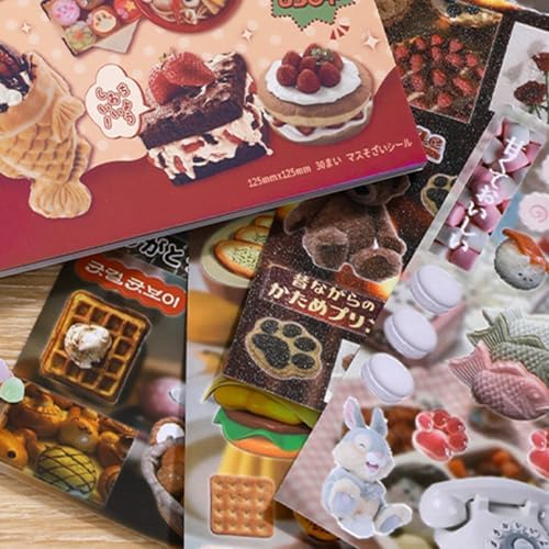 1300+ Pcs Japanese Sticker Book- Aesthetic Cute Y2K Retro Sticker Book - Japanese Stationery Stickers for Scrapbooking, Journals, Planners, Water Bottles & Junk Journal Supplies - Image 5