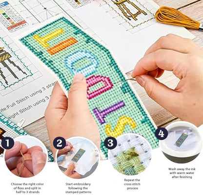 ORIGACH 6 Set Inspiring Words Cross Stitch Bookmark Kit for Beginner - Image 4