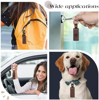 60 PCS Leather Wood Keychain Blanks Unfinished Wooden Keychains Rectangular Shape Black Walnut Wood Keychains Blanks for Engraving DIY Crafts Personalized Gifts - Image 4