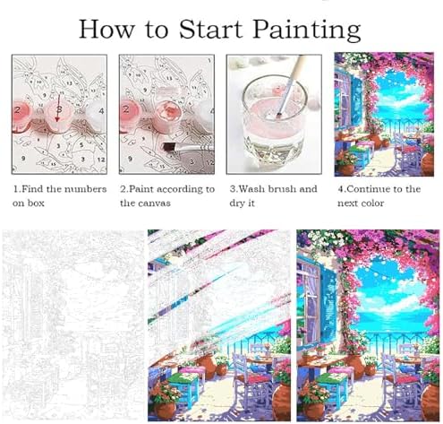 ZRIZQ Paint by Numbers Kit for Adults Beginner,Flowers Home,16x20 - Image 5
