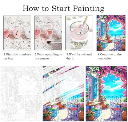 ZRIZQ Paint by Numbers Kit for Adults Beginner,Flowers Home,16x20 - Image 5