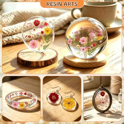Dried Pressed Flowers for Resin Crafts, Real Dried Flowers and Leaves Kit for Resin Jewelry Molds, Candle & Soap Making, Scrapbooking DIY, Nail Art (Pink, Red) - Image 3
