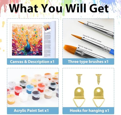Paint by Number for Adults, Paint by Numbers Kit for Adults 16x16 Inch - Image 6