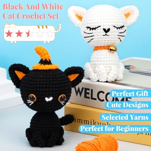 Pnytty 2Pcs Cat Crochet Starters Kits for Adult, Crochet Kit for Beginners - Image 4