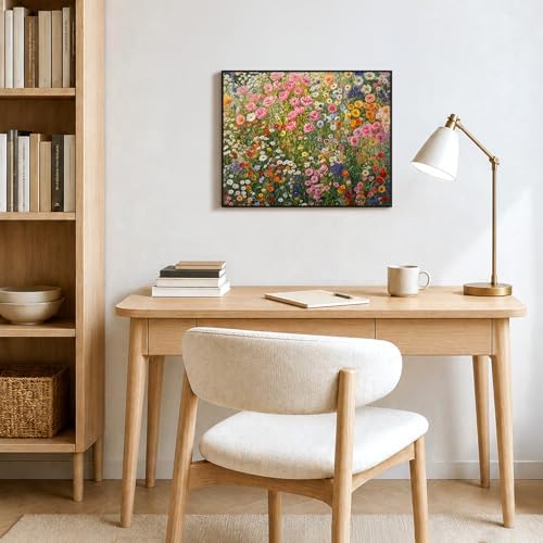 bitCNY Paint by Numbers for Adults, Colorful Wildflower Garden DIY Acrylic Painting Kit, Floral Paint by Number Canvas Art, Botanical Wall Decor for Home, 16x20 Inch - Image 7