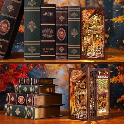 Book Nook Kit, DIY Miniature House Dollhouse Kit 3D Puzzle for Adults - Image 6