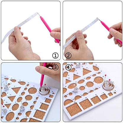 1 Set of Paper Quilling Template Board Quilling Mould with 2pcs Quilling Slotted Tools and 40pcs Pearl Head Pins for DIY Paper Craft - Image 5