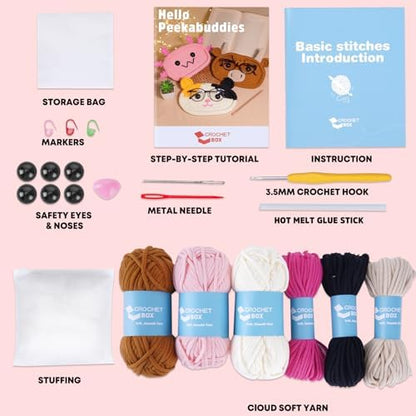 CrochetBox Snowman Eyeglass Holder Crochet Kit for Beginners, Adults - Image 3