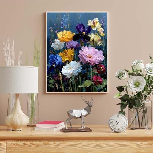 Flowers Paint by Numbers Kit for Adults 16x20 Inch Frameless Wildflowers - Image 6