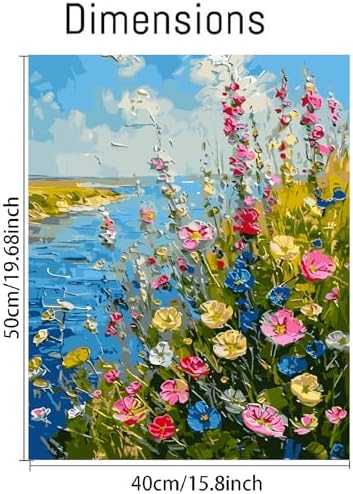 YarnMate Wild Flowers Paint by Numbers for Adults,Paint by Number for Adults Beginner,Easy Acrylic Paint by Number on Canvas for Relax and Home Wall Decor 16X20 Inch (Without Frame) - Image 2