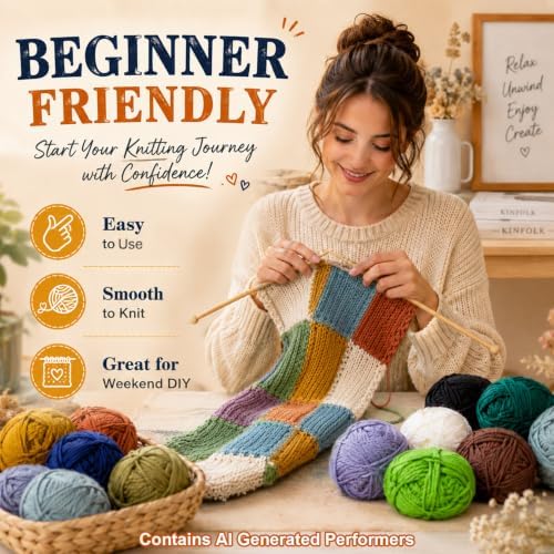 MAQIHAN 15x20g Acrylic Yarn for Knitting - Soft Crochet Yarn for Crafts - Image 3