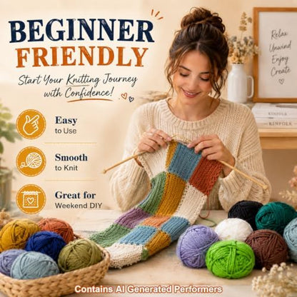 MAQIHAN 15x20g Acrylic Yarn for Knitting - Soft Crochet Yarn for Crafts - Image 3
