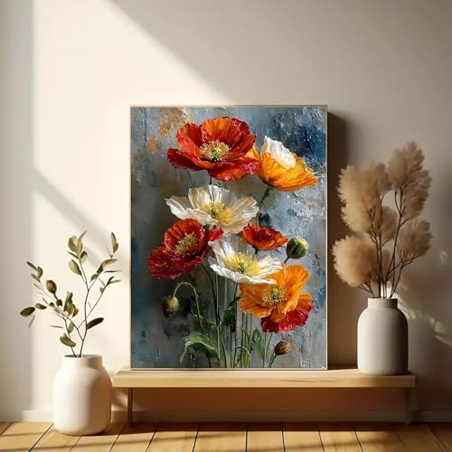 Eiazuiks Stamping Cross Stitch Kit, Flower Counting Cross Stitch Kit for Adult Beginners, Full Line DIY Stitching Kit for Home Decor Cross Stitch Patterns 12x16 inches - Image 3