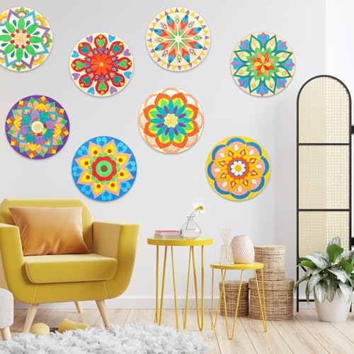 12 Pcs Wooden Mandala Painting Set, Painting Art Craft Kits for Kids Adults - Image 5