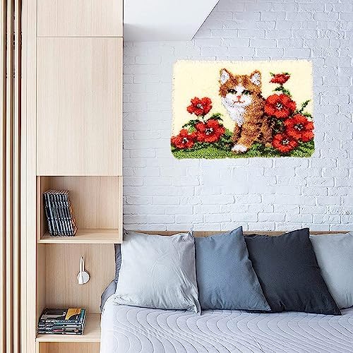 MIAOLLUN Christmas Latch Hook Kit for Adults Beginner, Church DIY Crochet Yarn Rugs Hooking Craft Needlework Kit with Color Preprinted Pattern for Home Decoration Festival Gift 20X15inch - Image 6
