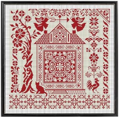 FREEBLOSS 11CT Cross Stitch Kits 18x18in Country House Theme by FreeandCreativeCraftsArt