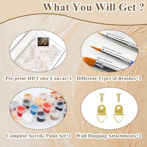 HMZephitiquc Paint by Numbers Flowers, Wildflowers Paint by Numbers for Adults, Flowers Painting by Numbers for Adults, Acrylic Oil DIY Crafts for Gift Home Decor 16x20 in - Image 6