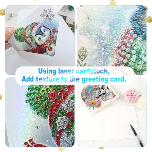 6-Pack Flower Skulls Diamond Painting Greeting Card Kits, Special Shaped Diamonds Painting, DIY Handcraft for Relatives and Friends with Wishes,Unique Design Crafting for Birthday or Holiday Cards - Image 4