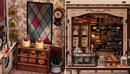 Book Nook Kit - DIY Miniature House Diorama Dollhouse Kit, Booknook Tiny Coffee Shop Bookshelf Decor, 3D Wooden Puzzle for Adults,DIY Hobby Craft Gift(Café des Deux Moulins) - Image 6