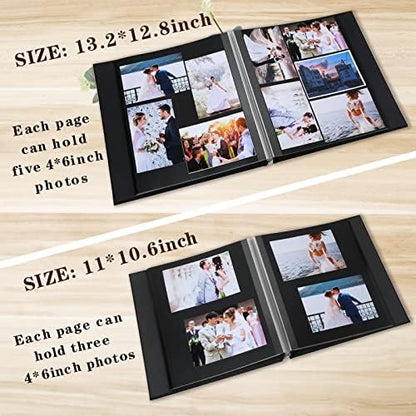 Spbapr Large Photo Album Self Adhesive Linen Cover Magnetic Scrapbook Album DIY Scrap Book 60 Black Sticky Pages for 3x5 4x6 5x7 8x10 Pictures with A Metal Pen - Image 6