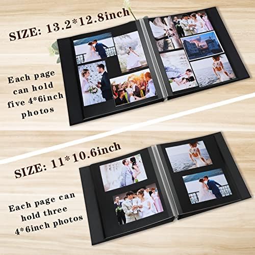 Spbapr Large Photo Album Self Adhesive Linen Cover Magnetic Scrapbook Album DIY Scrap Book 60 Black Sticky Pages for 3x5 4x6 5x7 8x10 Pictures with A Metal Pen - Image 6