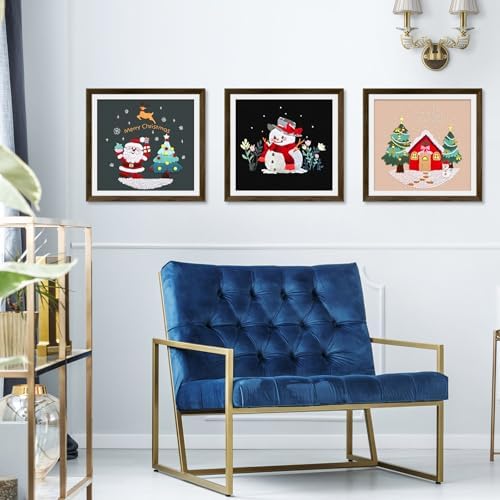 ERKOON 3 Sets Embroidery Kit for Beginners, Christmas Cross Stitch Set with Easy Pattern Embroidery Cloth Hoops Threads for Craft Lover Hand Stitch - Image 7
