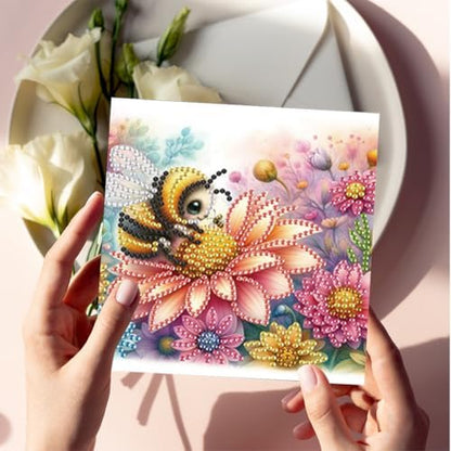 Diamond Art Cards with Envelopes–6PCS DIY Diamond Painting Greeting Cards Kit | Card Making Kit with Bling for Adults & Beginners | Birthday,Holiday & Thank You Cards (Flower Ladybug and Bee) - Image 6