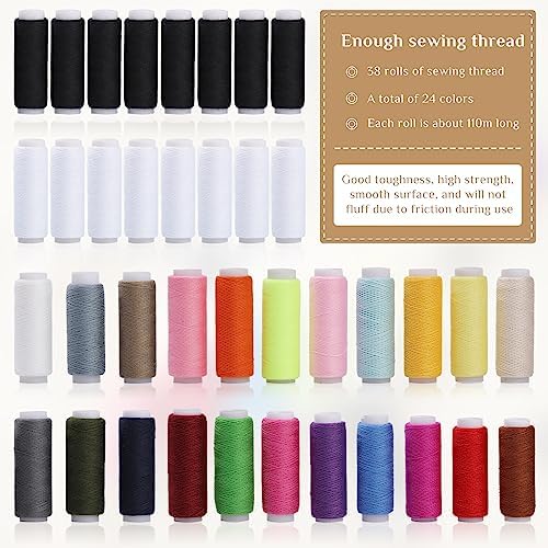 SHWAKK Sewing Kit, Wooden Sewing Kit Box for Adults Beginner Traveler - Image 4