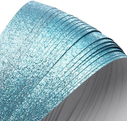 MECCANIXITY 360 Sheets Origami Paper Glitter Stars Papers Light Blue Fold Paper for Beginner Arts Crafts Projects,0.4 x 9.3 Inch - Image 3