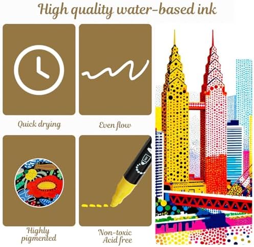 nauets 80 Colors Precision Dual Tip Acrylic Paint Markers Pens - Dot & Fine - Image 4