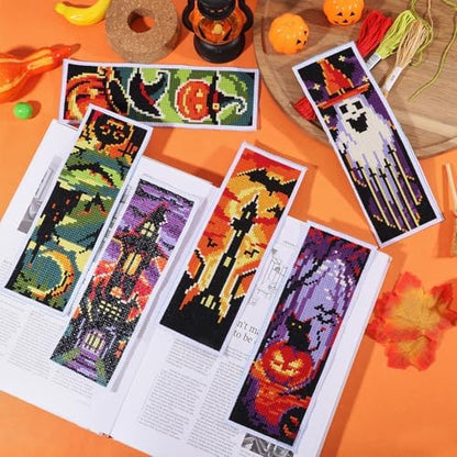 ORIGACH 6 Set Halloween Cross Stitch Bookmark Kit for Beginner - Image 5